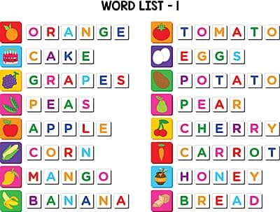 Magnetic spell foods (age 4+) 32 pictures | 72 letters